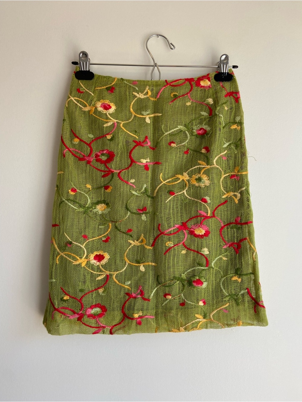Vintage MK Emkay Embroidered Pencil Midi Skirt
